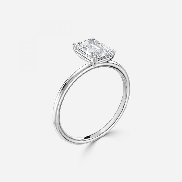 Emerald Solitaire Engagement Ring