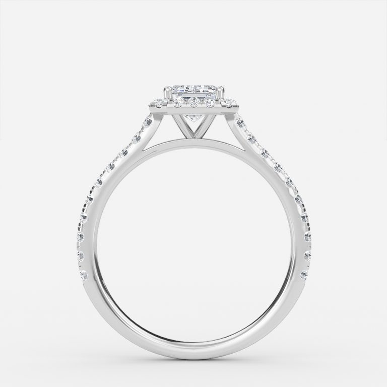Emerald Halo Engagement Ring
