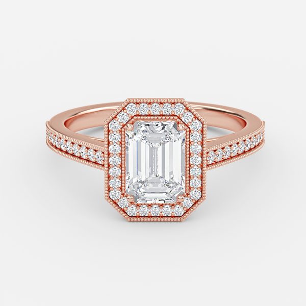 Emerald Halo Engagement Ring