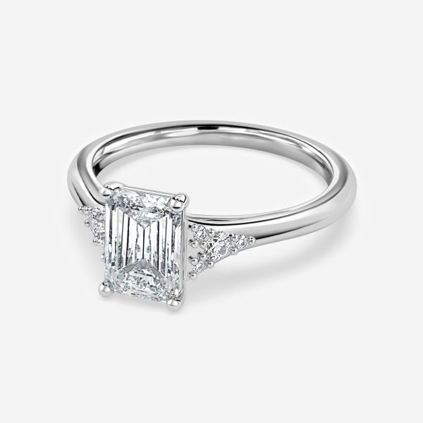 Emerald Cluster Engagement Ring