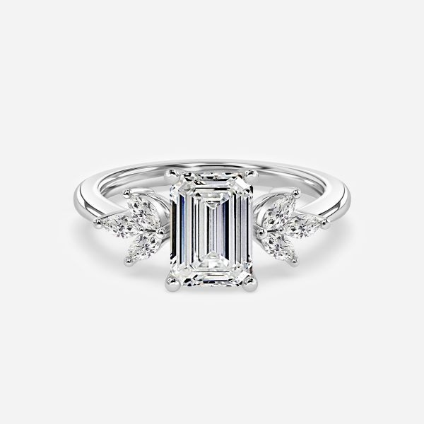 Emerald Cluster Engagement Ring