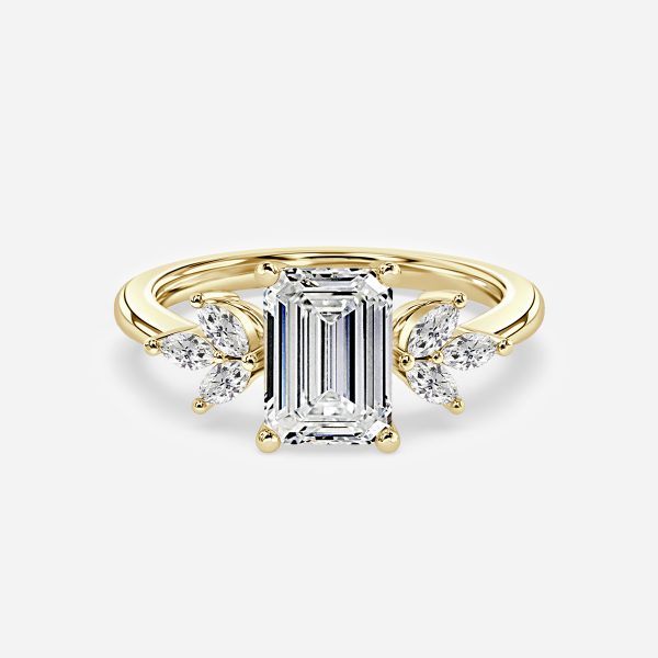 Emerald Cluster Engagement Ring