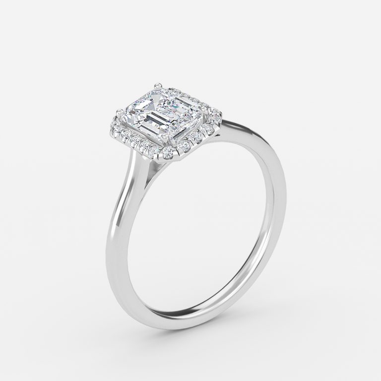 Emerald Halo Engagement Ring