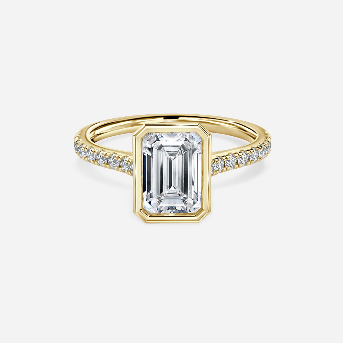 Emerald Bezel Engagement Ring