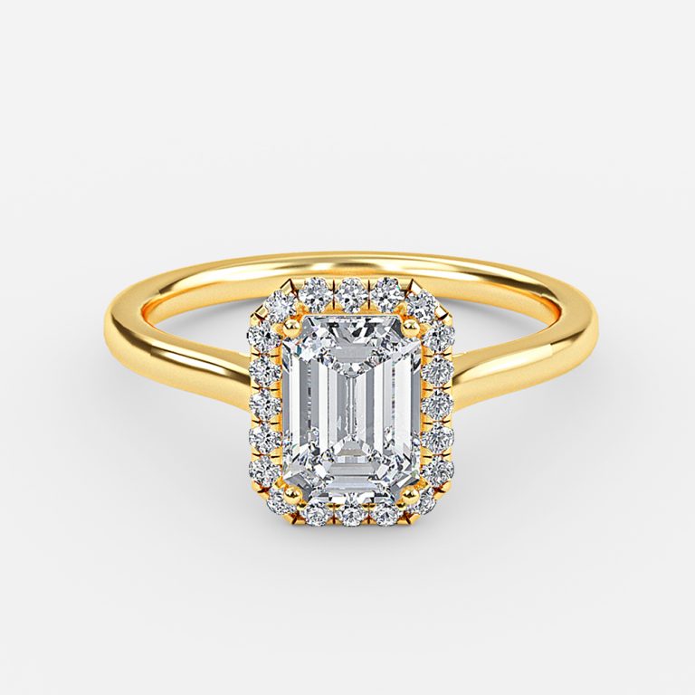 Emerald Halo Engagement Ring
