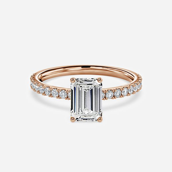 Emerald Hidden Halo Engagement Ring