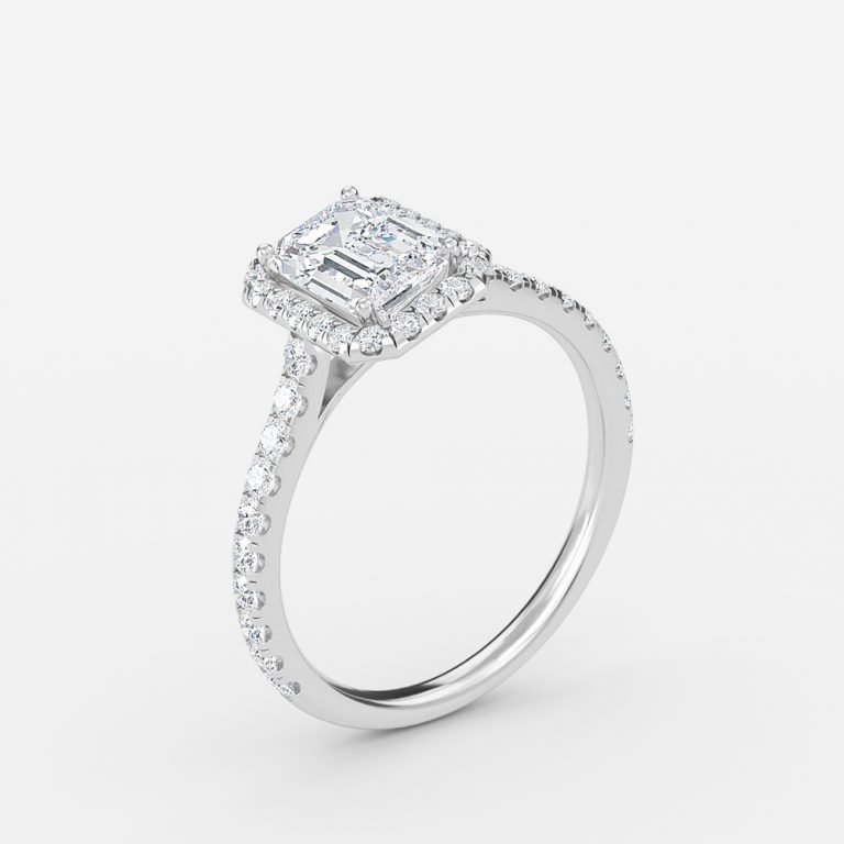 Emerald Halo Engagement Ring