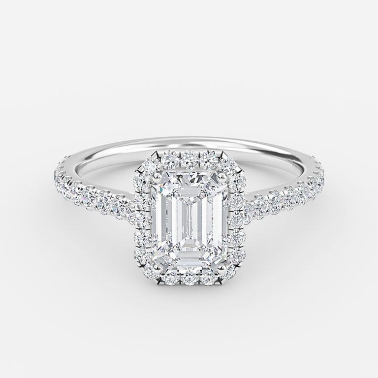Emerald Halo Engagement Ring