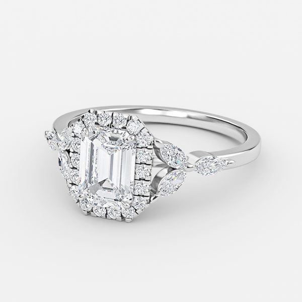 Emerald Halo Engagement Ring