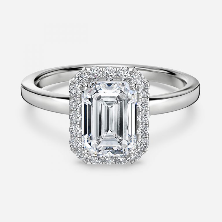 Emerald Halo Engagement Ring