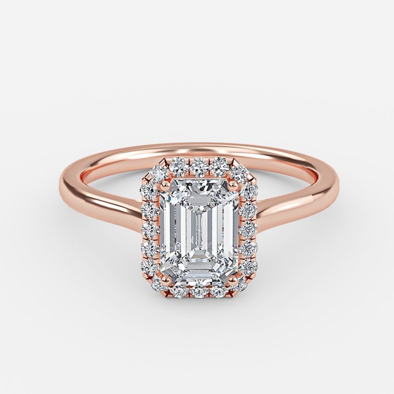 Emerald Halo Engagement Ring
