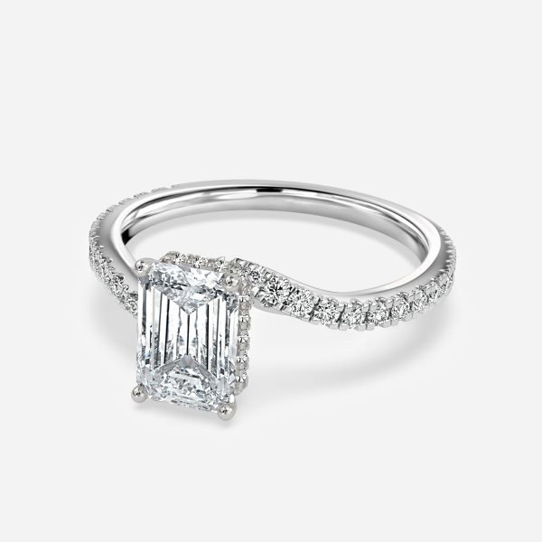 Emerald Hidden Halo Engagement Ring