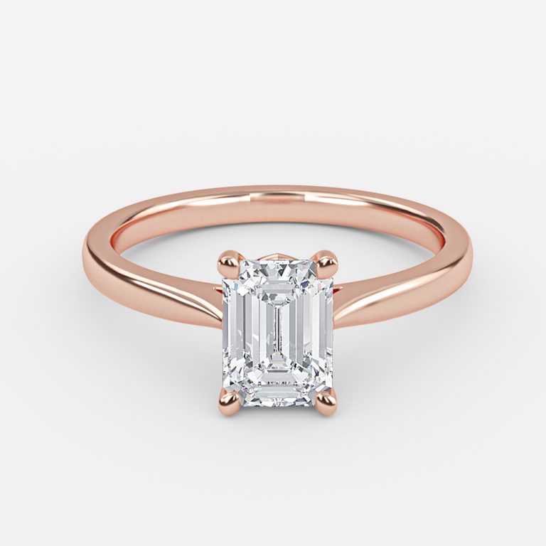 Emerald Solitaire Engagement Ring