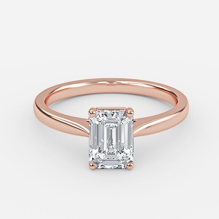 Plain Emerald Solitaire Engagement Ring