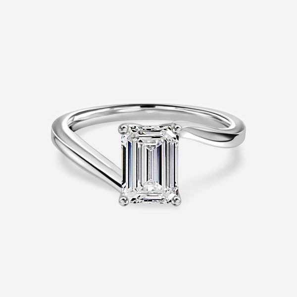 Emerald Solitaire Engagement Ring
