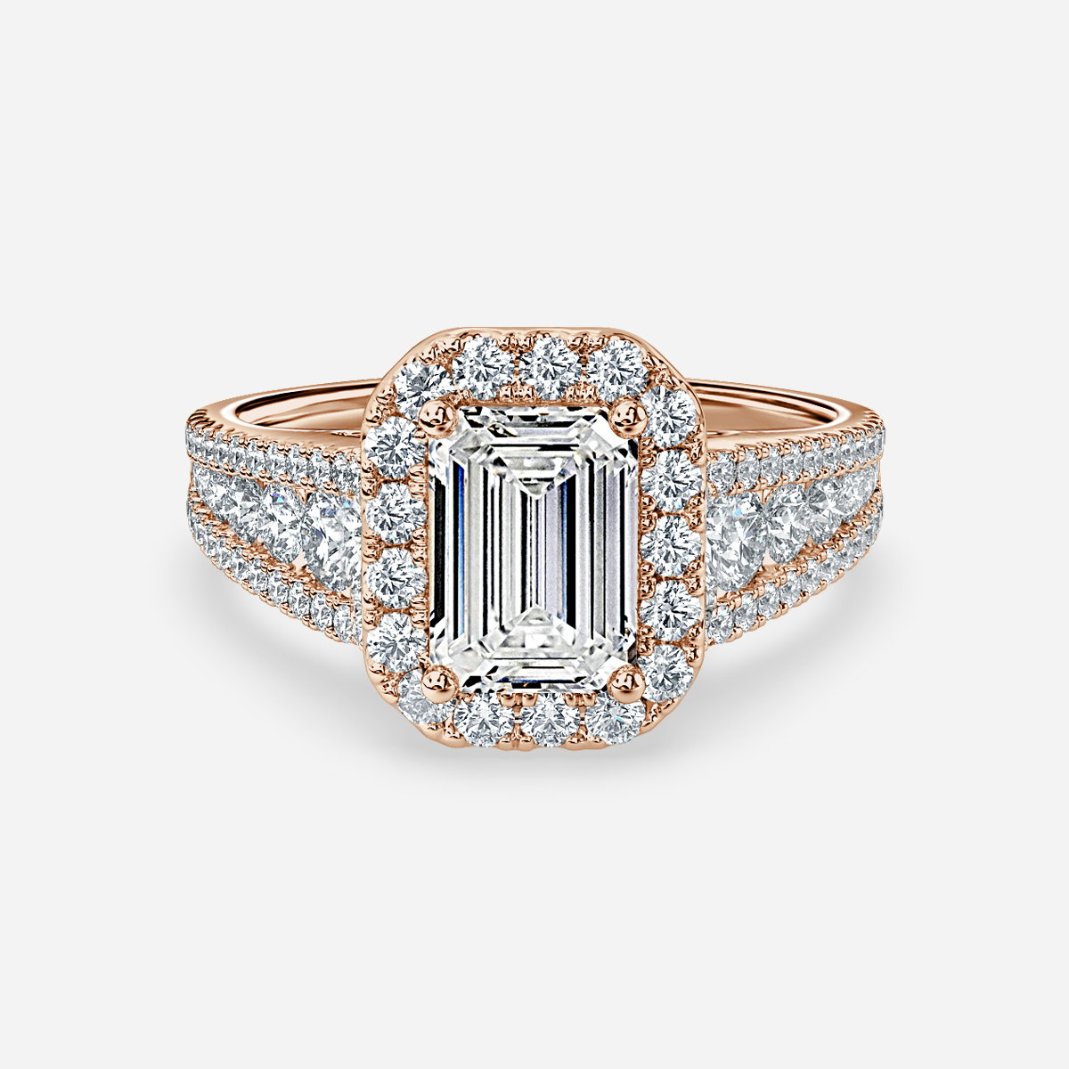 Emerald Halo Engagement Ring
