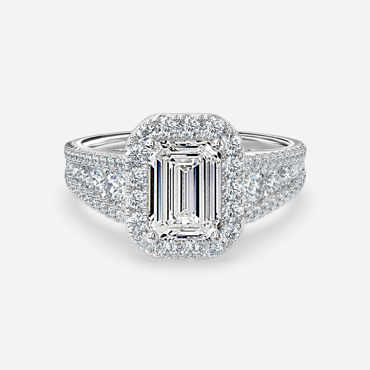Emerald Halo Engagement Ring