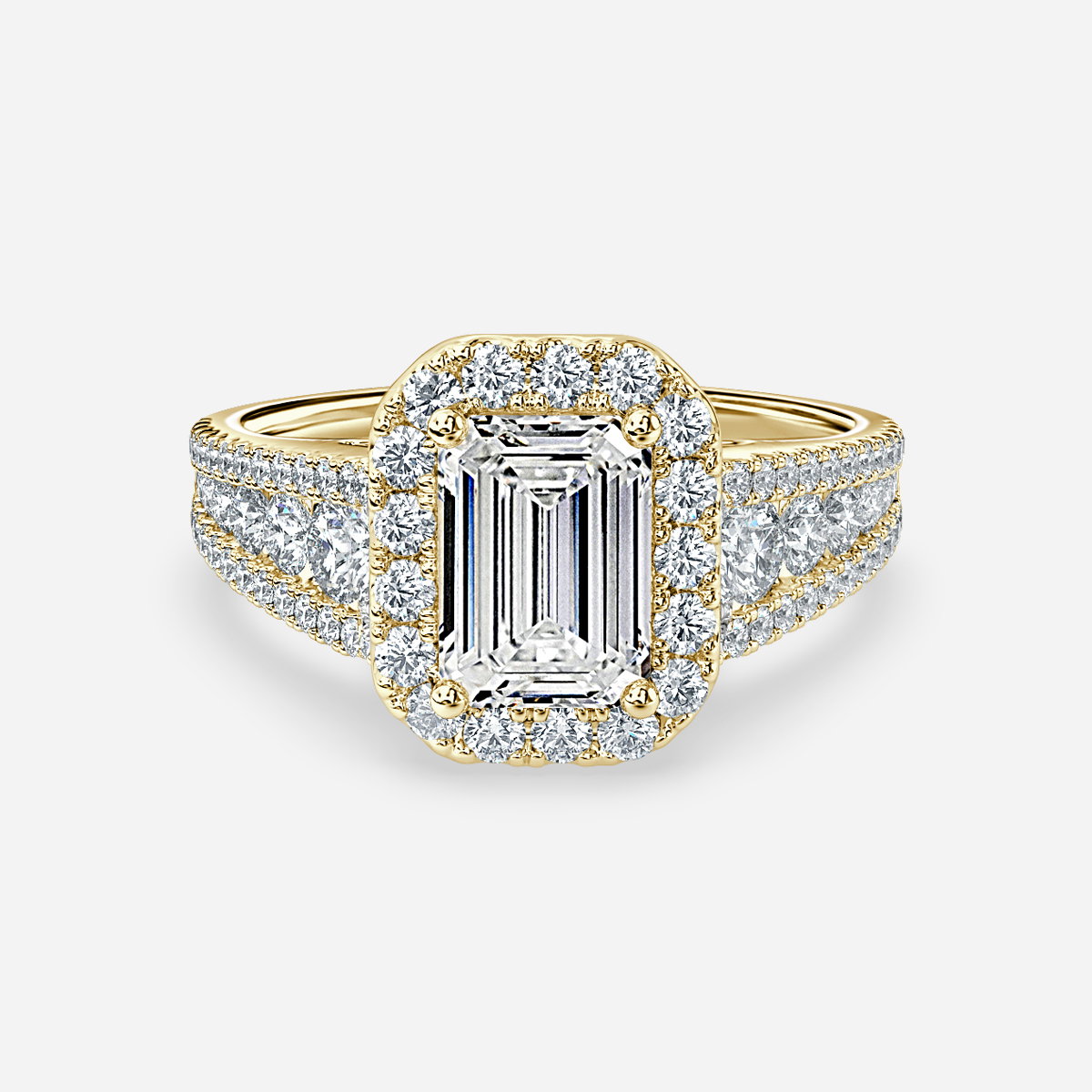 Emerald Halo Engagement Ring