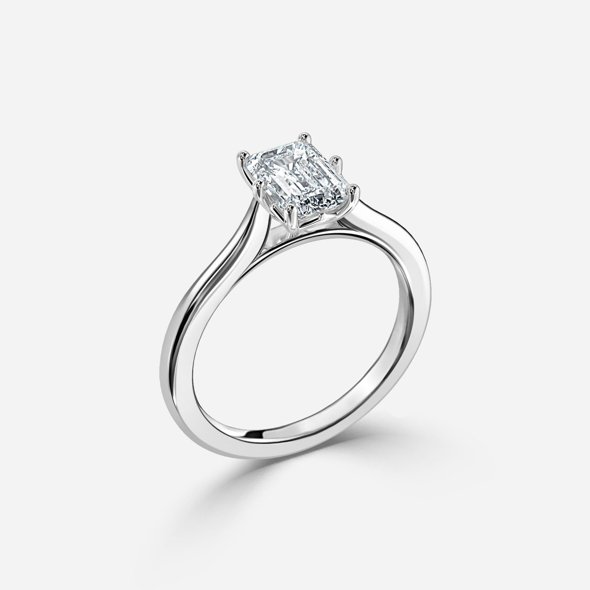Emerald Solitaire Engagement Ring