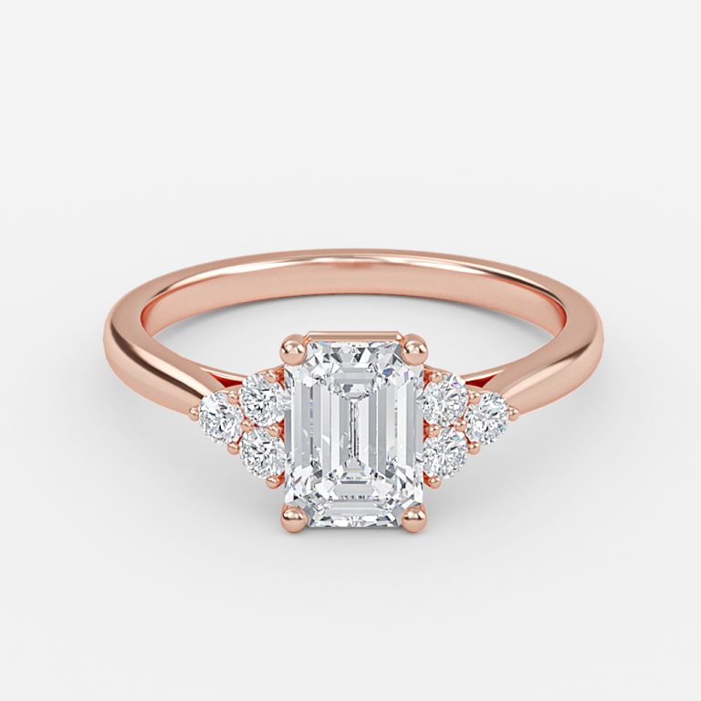 Emerald Cluster Engagement Ring