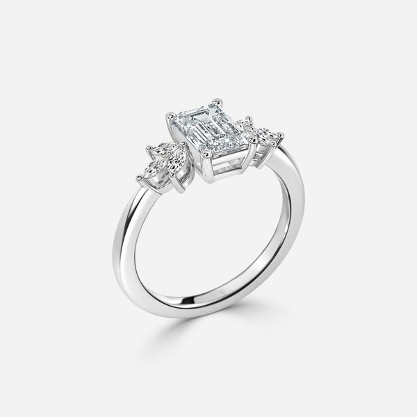Emerald Cluster Engagement Ring