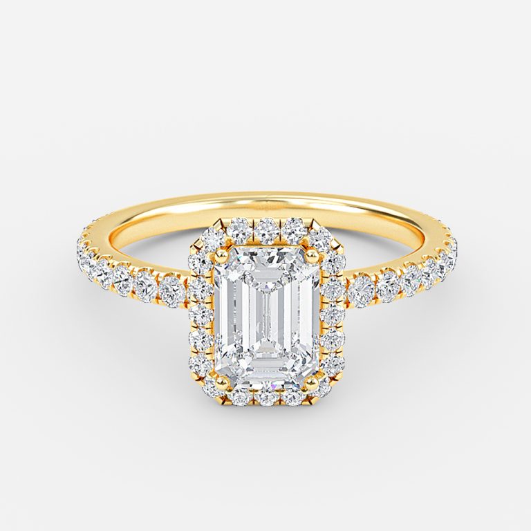 Emerald Halo Engagement Ring