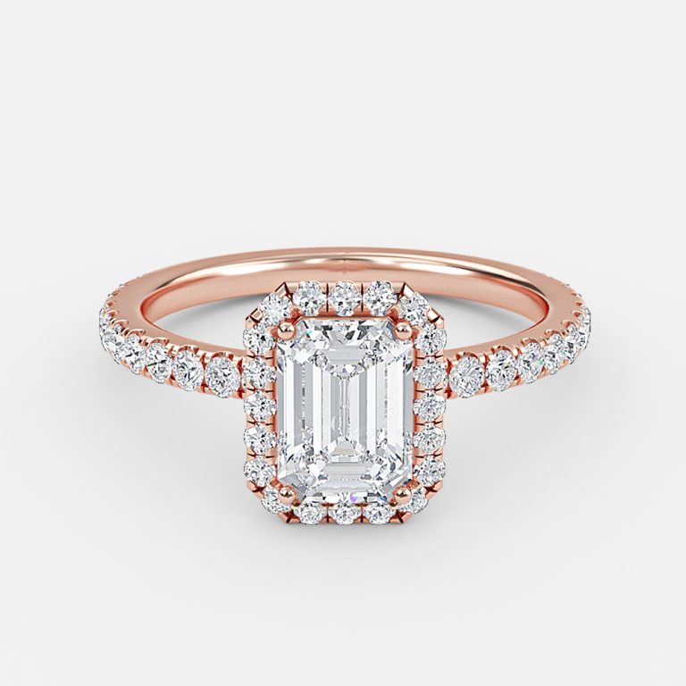 Emerald Halo Engagement Ring
