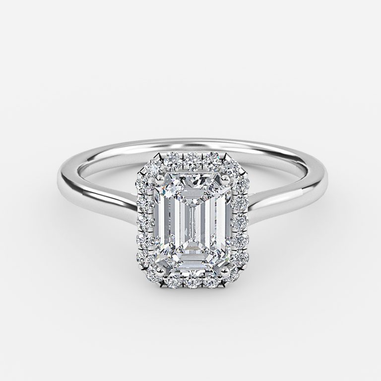 Emerald Halo Engagement Ring