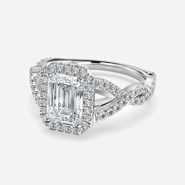 Emerald halo Engagement Ring