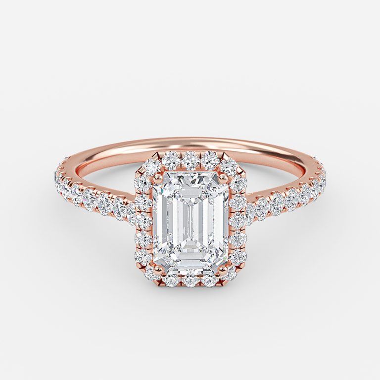 Emerald Halo Engagement Ring