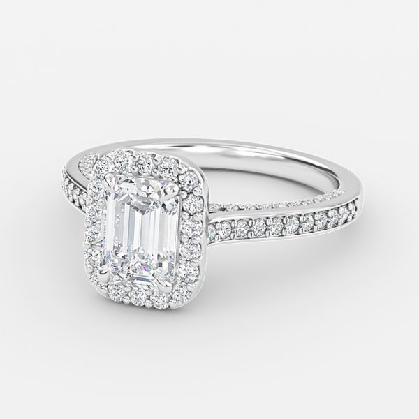 Emerald Halo Engagement Ring