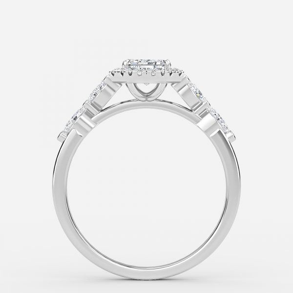 Emerald Halo Engagement Ring