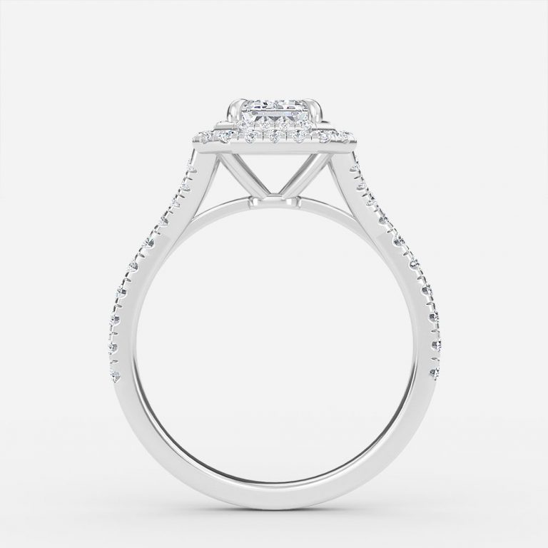 Emerald Double Halo Engagement Ring