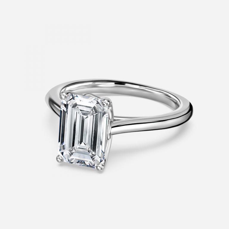 Emerald Solitaire Engagement Ring