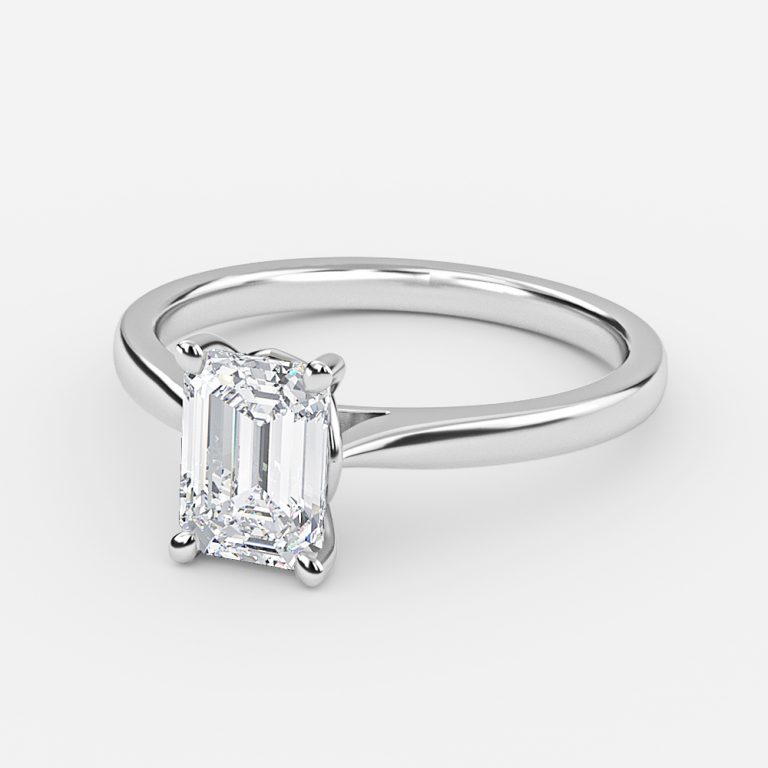 Emerald Solitaire Engagement Ring