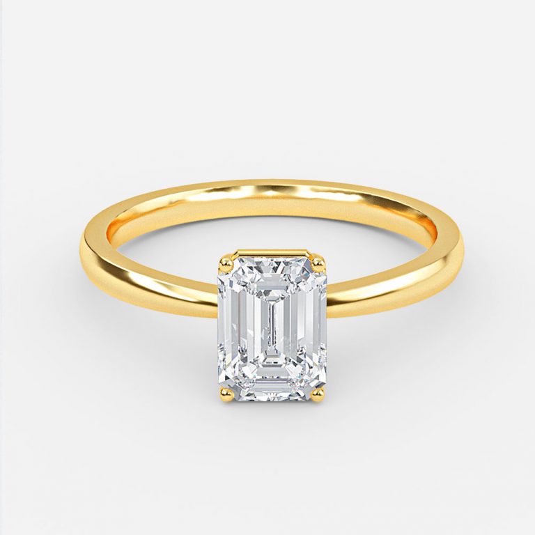 Emerald Solitaire Engagement Ring