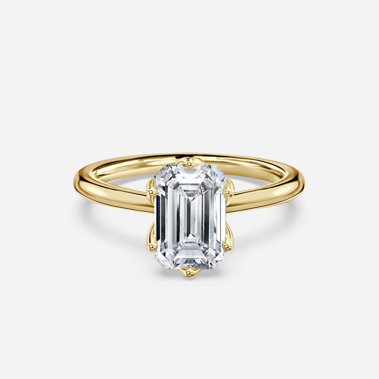 Emerald Solitaire Engagement Ring