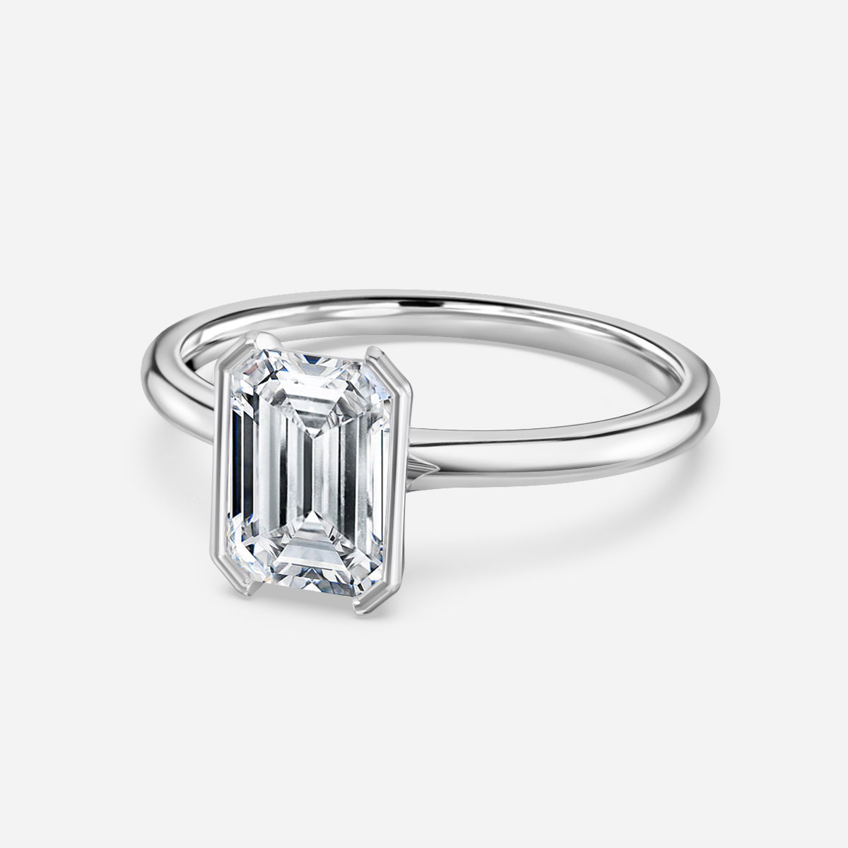 Emerald Bezel Engagement Ring