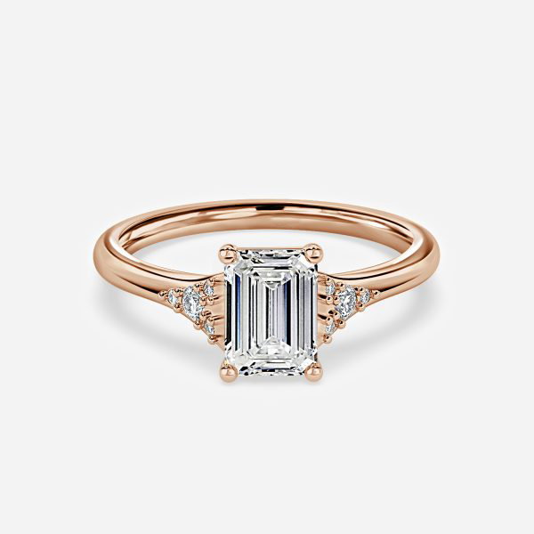 Emerald Cluster Engagement Ring