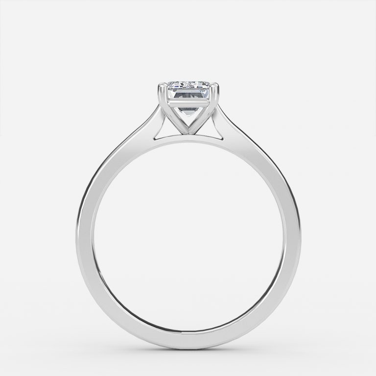 Plain Emerald Solitaire Engagement Ring