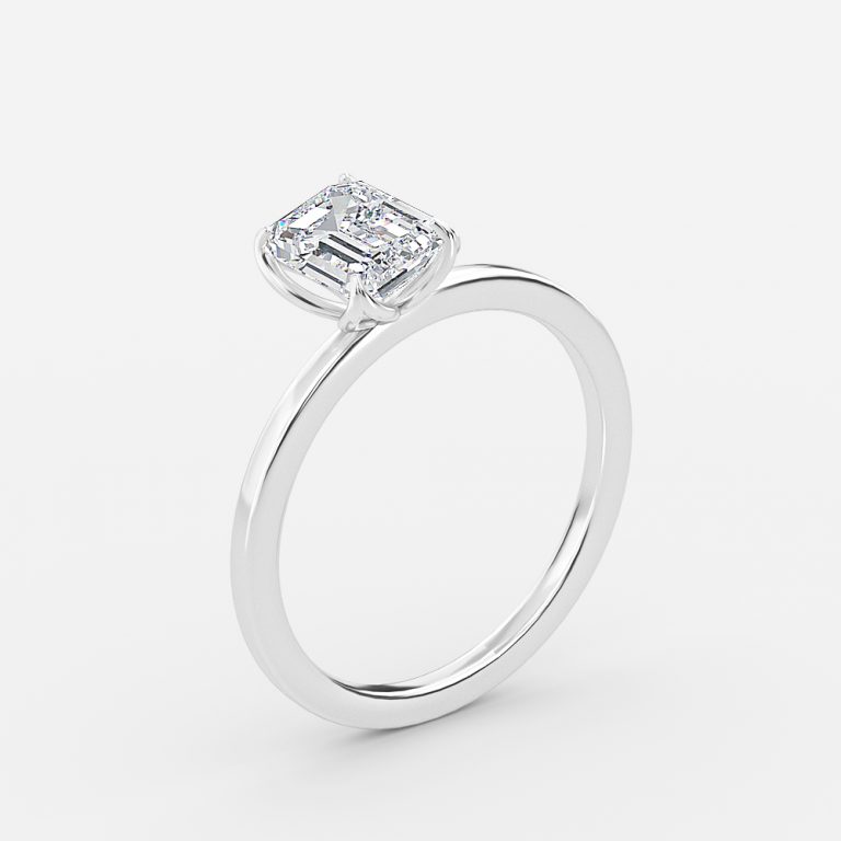 Emerald Solitaire Engagement Ring