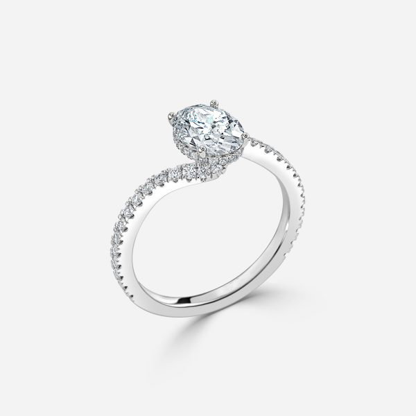 Oval Hidden Halo Engagement Ring
