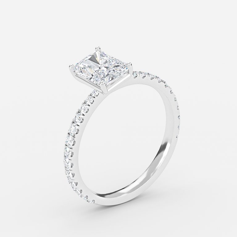 Radiant Diamond Band Engagement Ring