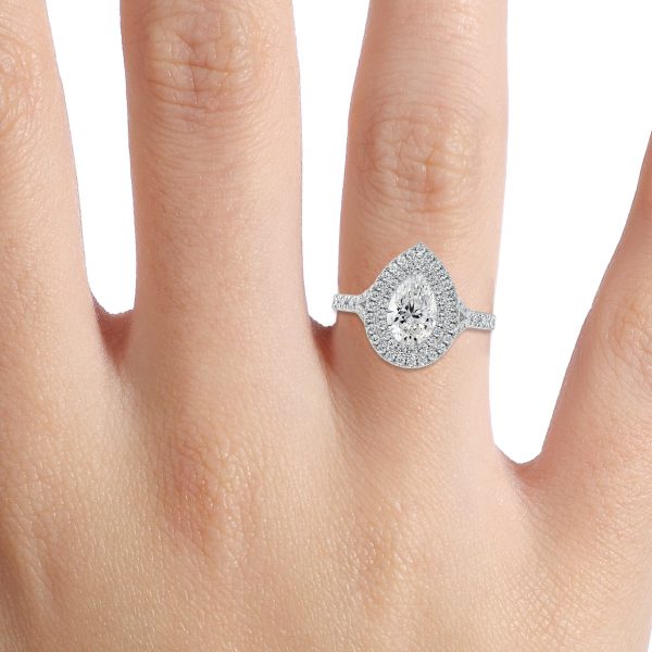 Pear Double Halo Engagement Ring