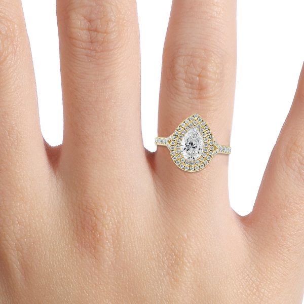 Pear Double Halo Engagement Ring