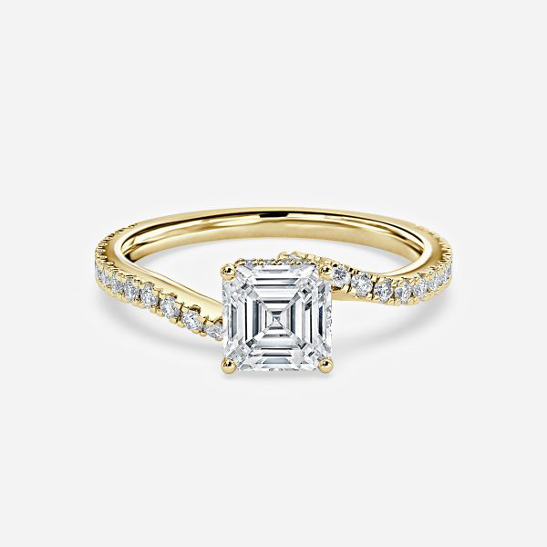 Asscher Hidden Halo Engagement Ring