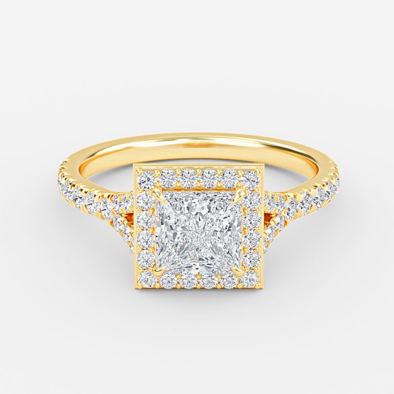 Princess Halo Engagement Ring