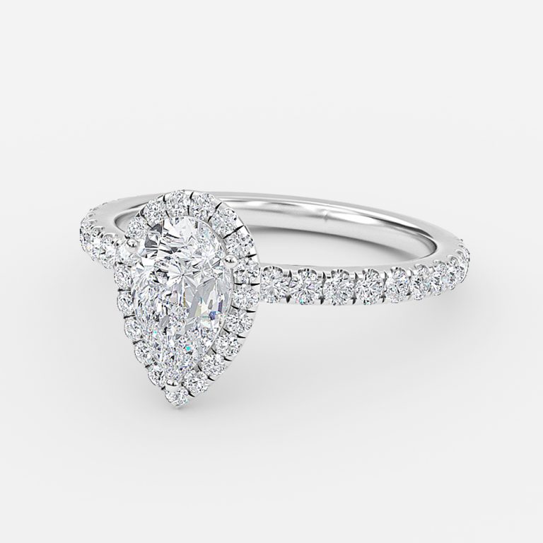 Pear Halo Engagement Ring