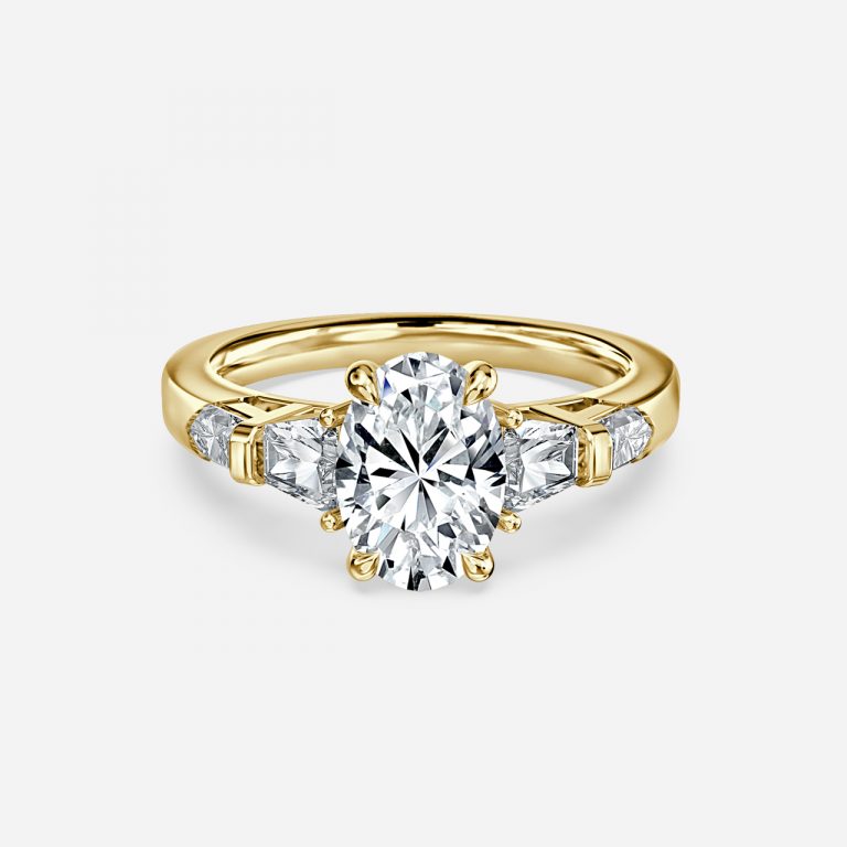 Oval Three Stone Engagement Ring
