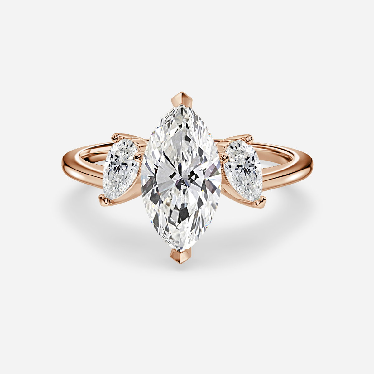 Marquise Three Stone Engagement Ring
